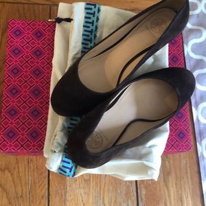 Tory Burch Bowen Suede Wedge Pumps